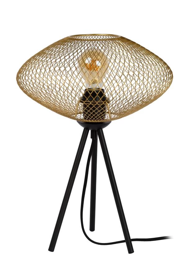 Lucide MESH - Table lamp - Ø 30 cm - 1xE27 - Matt Gold / Brass - off